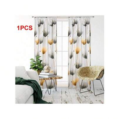 1 stuk gesplitst geborsteld stoffen gordijn Pastorale frisse print Zacht huidvriendelijk Warmte-isolatie Lichtwerend Voor slaapkamer Woonkamer Woondecoratie Raamdecoratie Duurzaam Gemakkelijk te onderhouden