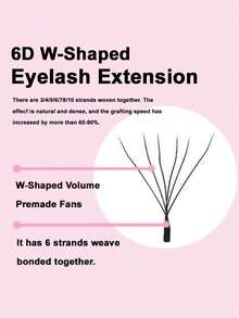 MIOFIA 16股合成貂皮睫毛延长 3D W 柔软自然 C/D 卷曲 8-15毫米混合高品质假睫毛化妆工具