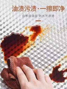 1pc Kitchen Oil-Proof Wall Sticker,Kitchen Oil Resistant Sticker, Fire Resistant High Temperature Wall Sticker,Self Adhesive Countertop Cabinet Tin Foil,Stickers,Wall Decal, Vinyl Decal For Home Decorations,Spring Decoration Items Refresh Your Home,Rama Decoration Stickers - Silver - View 10