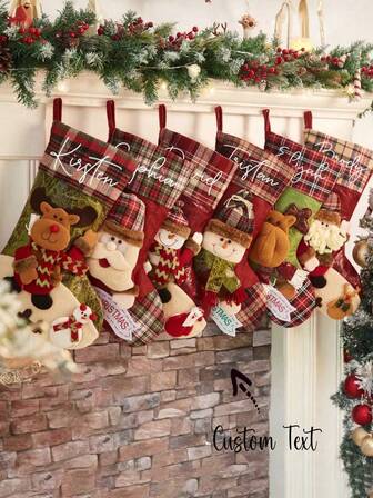 Calcetines navideños 3D, calcetines navideños personalizados con nombres, calcetines familiares, monogramas, calcetines navideños, regalos navideños, decoraciones navideñas, diseño elegante