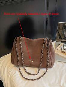 1 pieza Nuevo bolso de hombro/cruzado de mujer de cadena trenzada para otoño/invierno, adecuado para oficina, viajes, compras, vacaciones, uso diario y combinación de atuendos