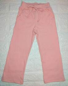 Blogueirinha Children's Wide Leg Pants In Ribbed Cotton Fabric With Pocket, Comfortable And Soft - Màu Hồng baby - Xem 3