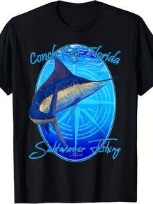 Conch Key, Florida Sailfish Billfish R Fishing T-Shirt - Style 23 - View 1