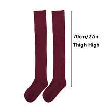 Bestjybt Women Plus Size Thigh High Socks Extra Long Over Knee Socks Warm Thick Leg Warmers Boot Stockings, Medium-Large{"Special_size_type":"Tall","Size_name":"OneSize","Color_name":"Red"} - 紅色的 - 查看 4