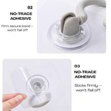 No-Drill Ceiling Hooks – 360° Rotating Overhead Hangers For Plants, Lights, & Decor – Heavy-Duty Adhesive Mounts For Walls, Doors & Tile (Max 15 Lbs) – Black/White/Grey (No Screws Needed) - Black - View 4