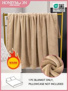 1 pieza Manta de franela de doble cara, manta suave y esponjosa para todas las estaciones, cálida y cómoda, lavable a máquina, para ropa de cama del hogar y ropa de cama de dormitorio universitario, certificada Oeko-Tex, color caqui