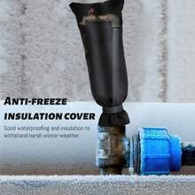 1pc Long Outdoor Faucet Cover, Waterproof Garden Freeze Protector, Winter - Black - View 6