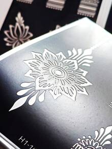 4 Sheets Temorary Tattoo Stencil Sets- Sexy Floral Patterns For Hand, DIY Paint, For Ink, Reusable Stencil Stickers For Women Body Makeup Mehndi Designs - Black - View 8