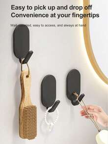 5个强力粘钩 | 无需钻孔，适用于浴室和卫生间，多功能壁挂式衣帽架，可悬挂衣物、毛巾和浴袍，浴室配件，现代壁挂式衣架，易于安装的挂钩，浴室毛巾架，浴室配件，浴室工具 - 彩色 - 查看 5