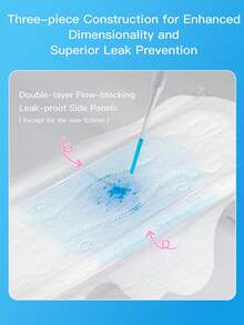 XIAONI 干爽舒适女性卫生巾，瞬间清爽表面，超薄带翼无香型失禁护垫，超强吸收防漏卫生巾 - 白色 - 查看 8