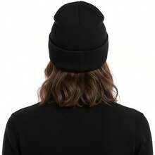 1pc Knitted Satin Lined Casual Hat, Versatile, Satin Lining, Non-Damaging To Hairstyle, Thermal Lined Warm, Soft & Fashionable Accessory, Unisex Extra Long Knitted Knitted Beanie, Suitable For Winter Outdoor, Cycling, Skiing, Ideal Holiday & Birthday Gift - Multicolor - View 6