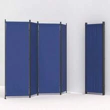 Morngardo Separador de habitacion plegable de privacidad con 4 paneles divisores de 88 pulgadas separador portatil para decoracion del hogar oficina recamara color negro PFMST4 - azul - Ver 4