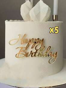 1个“生日快乐”PMMA蛋糕装饰插牌，现代字母设计，适用于生日派对、圣诞节、生日蛋糕礼品塔，可用于生日派对装饰、圣诞节、蛋糕装饰、蛋糕插牌、烘焙用品、厨房必备品、烘焙装饰、烘焙用品、蛋糕用品、节日礼物、节日礼品、装饰品 - Style L - 查看 9