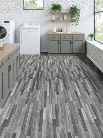 1 Roll Of Floor Gray Wood Grain Floor Stickers, Removable Wall Decals, Vinyl Decals Contact Paper Kitchen Splash Wallpaper Peeling And Sticking Self-Adhesive Waterproof PVC Floor Suitable For Countertops, Cabinets, Bathroom Shelves, Drawers, Floor Decor, Room Decor, Home Decor