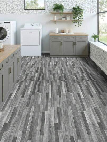 1 Roll Of Floor Gray Wood Grain Floor Stickers, Removable Wall Decals, Vinyl Decals Contact Paper Kitchen Splash Wallpaper Peeling And Sticking Self-Adhesive Waterproof PVC Floor Suitable For Countertops, Cabinets, Bathroom Shelves, Drawers, Floor Decor, Room Decor, Home Decor