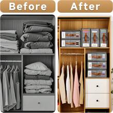 4/8 Pack Bed Sheet Organizers And Storage,Linen Wardrobe Organizers And Storage, Foldable Bedding Storage For Bedsheets, Duvet Covers And Pillow(Queen Or King Size), Sheet Storage For Wardrobe With Window - 灰色 - 查看 4