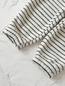 2pcs/Set Baby Girls' Casual Penguin Embroidered Thermal Lined Long Sleeve Hoodie And Pants Set, Autumn/Winter - Camel - View 12