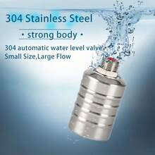 Válvula de flotador, construcción de acero inoxidable 304, válvula de flotador de cierre automático para llenado de agua de 1/2 pulgada a 3/4 pulgada, adecuada para el control totalmente automático del nivel de agua en tanques, albercas, torres de agua y bebederos para ganado. - 3/4 pulg. - Ver 6