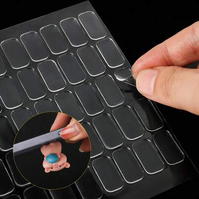 1 set de masilla adhesiva transparente, masilla de pegamento en gel removible con adhesivo doble cara de 0.79"X0.39" Puntos de masilla adhesiva fuerte para colgar cuadros, pósteres, tarjetas de manualidades en la pared