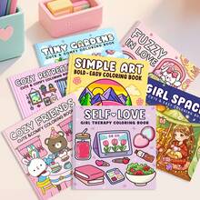 1/3/5/10pcs Random Adult Coloring Books (21*21cm), Various Random Possibilities, Thick Paper Non-Transparent, Clear Lines Easy To Color, Includes Cats & Dogs, Sweet Girls, Fantasy Adventure, Simple & Comfortable Patterns, DIY Coloring Helps Develop Thinking, Suitable For Autumn/Winter, Stationery, School Supplies, Drawing & Coloring, Christmas Gifts.