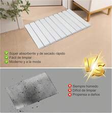 CHEELOM Alfombra de Piedra Diatomita Baño Plegable, Tapete de Piedra para el Baño, Diatomita Tapete Ultra Absorbente, 60X39CM, para y Hogar(Gris) - 1 - Ver 6