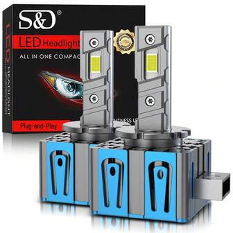  S&D D1S D3S LED Car Headlights Bulbs D1R D2S D3R D4S Led Turbo Lights 6000K 30000LM Auto Lamp Plug&Play HID Conversion Kits