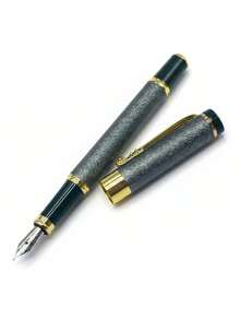 FOUNTAIN PEN WITH SILVER GREY BRIGHT PEN TIP 0.5MM LUXURY - 黑色 - 查看 8