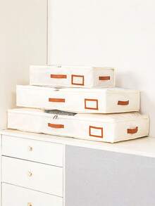 1件/2件/3件/4件床底收纳盒家居衣物毛毯防潮收纳整理盒无纺布平板折叠盒 - 彩色 - 查看 9