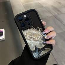Una funda de teléfono totalmente protectora hecha de material TPU con diseños de loto blanco y ojo celestial, adecuada para los modelos de  de Apple 16, 15, 14, 13, 12, 11, XR, Pro, Plus y Pro Max. - Colores mixtos - Ver 1