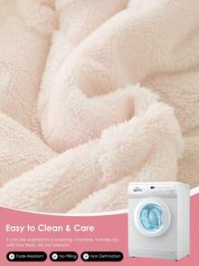 1 Stück warme Sherpa-Fleece-Bettdecke, Schleifenmuster, atmungsaktiv und kuschelig, doppelseitig aus Flanell gesteppte Bettdecke für den Winter, ohne Kopfkissenkern, Bettdecke mit Daunenalternative, maschinenwaschbar. Oeko-Tex zertifiziert, beige