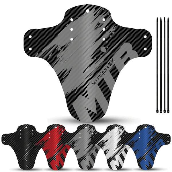 2025 Upgraded SpeintSparkZK Colorful Carbon Fiber With Colorful Pattern Design Universal Fit For Mountain/Road Bikes, Front & Rear Wheel Blocks With Durable High Quality Protection