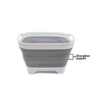 10L 2.64 Gallon Collapsible Dishpan With Draining - Foldable Washing Basin - Portable Dish Washing Tub - Space Saving Kitchen Storage Tray 1, Black - 2 + 白色/灰色 - 查看 5