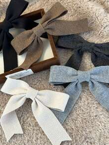 女士针织蝴蝶结发夹，优雅高端，半扎发弹簧夹，顶部发夹，蝴蝶结，丝带，鸭嘴夹，大号发夹，尽显女士高端气质，半拉链发夹，气质十足，抓夹式发饰，圣诞礼物，圣诞袜填充物，女士圣诞袜填充物，圣诞礼物，礼物，圣诞袜填充物，女士礼物，礼物，圣诞礼物，成人圣诞袜填充物，成人圣诞袜填充物，发饰，女士配饰，圣诞袜填充物，成人发饰，圣诞发饰，女士礼物创意，美容圣诞袜填充物，女士圣诞礼物 - 彩色 - 查看 3