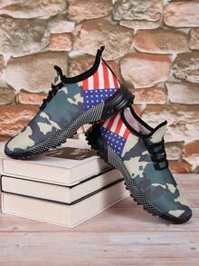 Men's Breathable Knit Casual Sports Running Shoes, Suitable For All Seasons