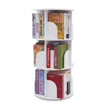 3-Tier Rotating Bookshelf, 360° Spinning PVC Bookcase Organizer With 12 Compartments, 3-Tier White PVC Bookcase With 12 Cubes, Spinning Desktop & Corner Organizer For Books, White Desktop & Corner Storage Shelf For Small Spaces, Bedroom, Office - 白色 - 查看 11