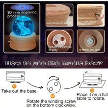 U R My Sunshine 3D Ball Music Box With Projection And Rotating Wooden Base, Best Birthday, Valentine's Day, Music Boxes Women Mom - Cat-rGB - View 6