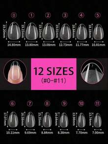 120/600Pcs Short Almond Nail Tips Soft Gel Clear Gelly Nail Tips Half Matte Full Cover Nail Tips Acrylic Pre-Filed Press On Fake Nail Tips For Nail Extension Home DIY Manicure Press On Nails Nail Supplies - 清除 - 查看 2