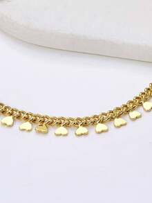 1 chiếc vòng tay mặt trái tim mạ vàng đồng thời trang thanh lịch tối giản (Số lượng mặt trái tim ngẫu nhiên) - Vàng - Xem 3