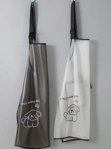 Semi-Transparent Waterproof Oil-Proof TPU Apron, Adjustable Neck Tie, Cute Cartoon Kitchen Apron For Women - Multicolor - View 3