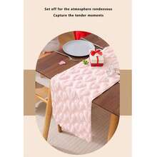 Camino de mesa para el Día de San Valentín, mantel con forma de corazón, decoración para mesa de fiesta o cena - Rosa - Ver 2