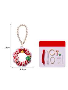 1 Set Christmas Hanging Ornament Craft Kit With Twist Ties & Beaded Chains, Felt Ornament Decorations Of Santa Claus, Christmas Tree, Reindeer, Snowman, Creative DIY Craft For Kids, Children's Gift, Handmade DIY Material Pack, Christmas Decoration Keychain Craft For Kindergarten