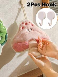 1pc Cute Vegetable Pattern Kitchen Towel, Coral Fleece 3-Layer Thick Quick-Dry Hand Towel With Hanging Loop, Super Absorbent Dish Cloth, Lightweight Super Soft Fiber Handkerchief, Non-Shedding, Suitable For Bathroom And Kitchen/Bathroom Drying/Bathroom Home - Multicolor - View 16