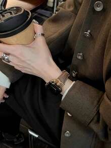 1条柔软皮革表带，兼容，女士运动风格，适用于38mm、40mm、41mm、42mm、44mm、45mm、46mm、49mm表盘尺寸，兼容 Series 10/9/8/7/6/5/4/3/2/1 SE Ultra。