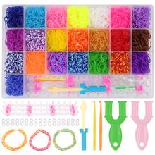 1000pcs/7500pcs Rainbow Handmade Weaving Loom Colorful Rubber Bands, DIY Bracelet Weaving Loom Kit, Perfect Gift For Holidays And Birthdays