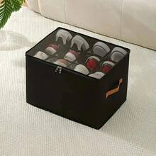 1pc Folding Shoe Box With A Lid; Dust-Proof Storage Box For Shoes, Clothing And Accessories; Multi-Functional Rectangular Storage Box With A Lid; 11 Colors, Durable Oxford Cloth Shoe Cabinet Solution - Multicolor - View 10
