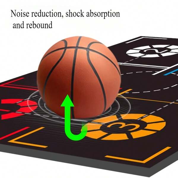 1 Lightweight Basketball Footwork Training Mat With Noise Reduction Design, Suitable For Daily Dribbling And Footwork Training, Improving Agility And Mobility Skills. Suitable For Players Of All Levels, It Provides A Comprehensive Solution For All Types Of Basketball Skills Training. It Can Be Used For Portable Training At Home, In The Gym, Or Outdoors To Improve Ball Control And Circle Skills. | Quiet Practice Mat | Durable Indoor Shooting Aid