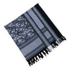 Shemagh militar único, turbante árabe para hombres, turbante árabe, bufanda keffiyeh musulmana - Blanco y Negro - Ver 13