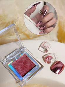 1pc 6 Colors Solid Magic Mirror Nail Powder, Solid Gold Powder, Aurora Powder Manicure Magic Mirror Powder, Solid Mirror Powder