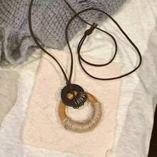 1件/2件/3件禅意长羽毛项链，复古叠戴项链（女士），复古美式嘻哈男士项链，新款波西米亚风配饰 - 彩色 - 查看 9