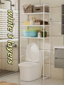 Multi-Tier Toilet Storage Rack - Space-Saving Small Bathroom Storage Shelf, Large Capacity Vanity Organizer, Essential Modern Minimalist Bathroom Storage - Multicolor - View 7